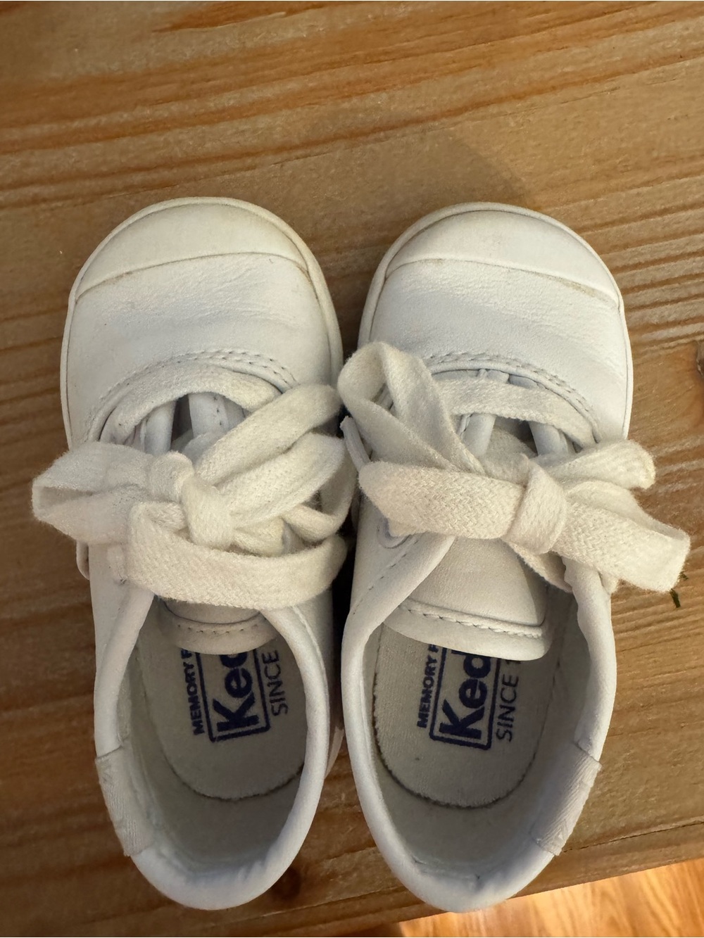 Keds White Baby Canvas Lace-Up Sneakers